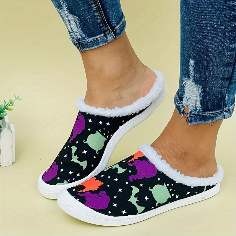 Women's Winter Warm Slip-on Sneakers Lightweight Comfortable Flat Shoes