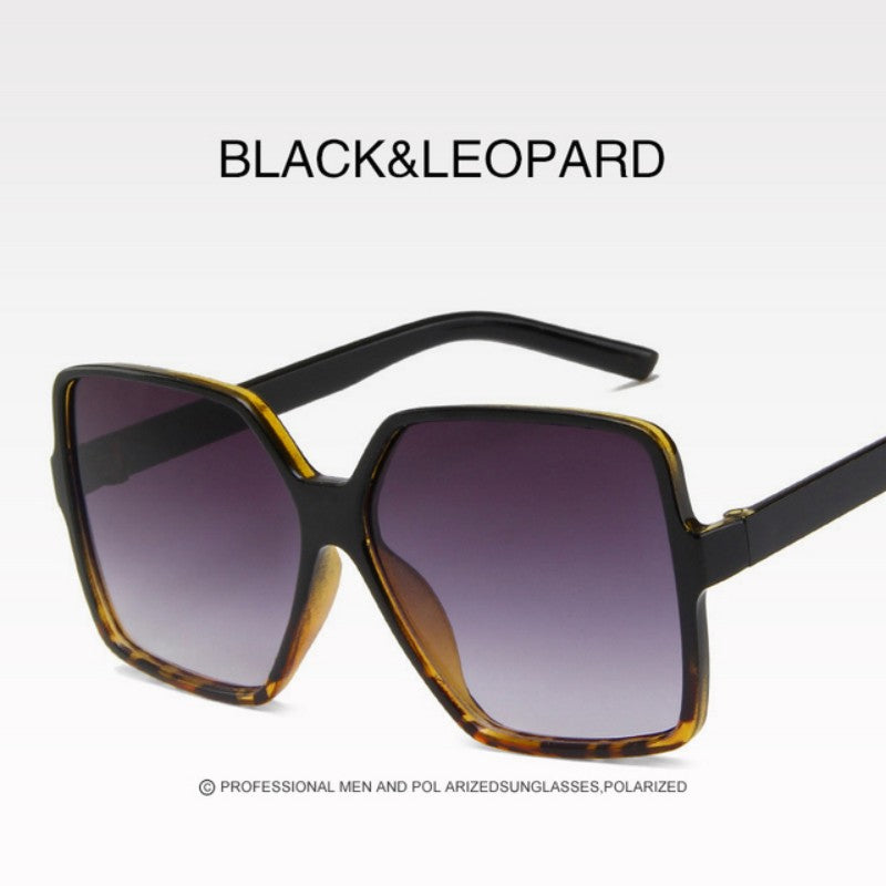 Square Frame Polarized Sunglasses Gradient Lens Vintage Eyewear