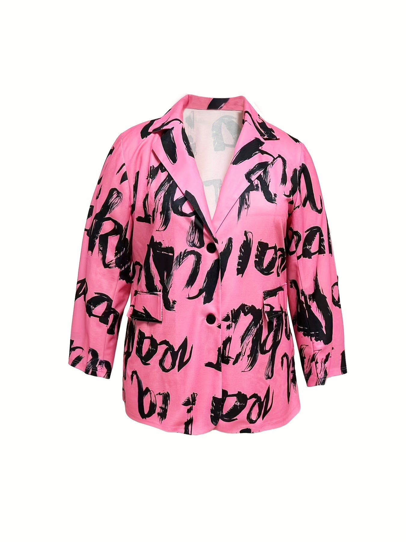  Graffiti Print Stretch Blazer