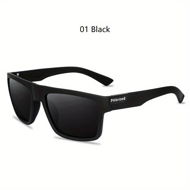 Men's Vintage Square Frame Polarized Sunglasses for Sports Fishing Driving