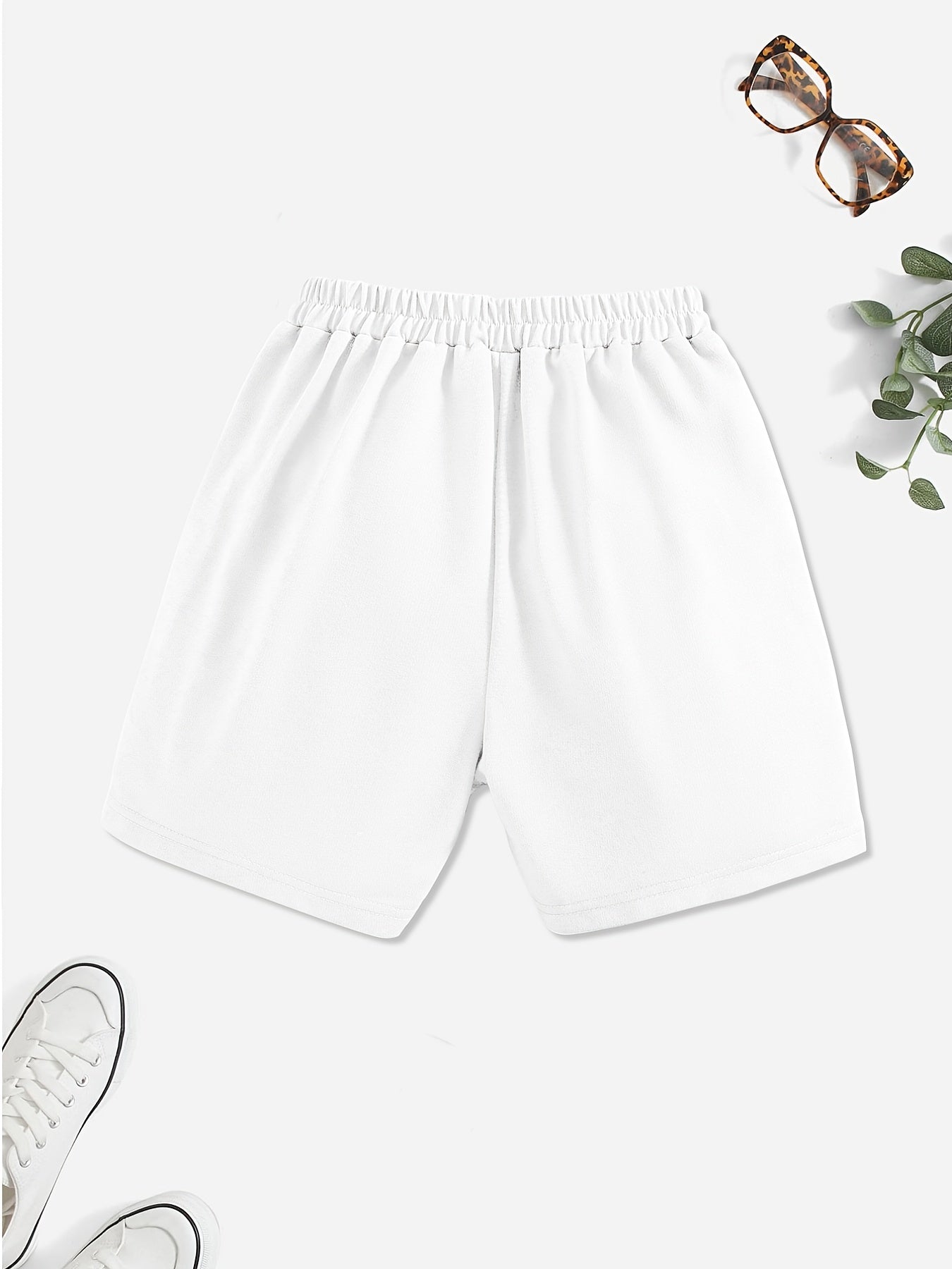 Girls' Casual Swirls & Heart Graphic Elastic Waist Shorts
