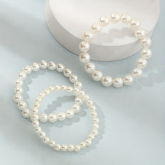 3pcs Girls Faux Pearl Beaded Bracelet Birthday Gift