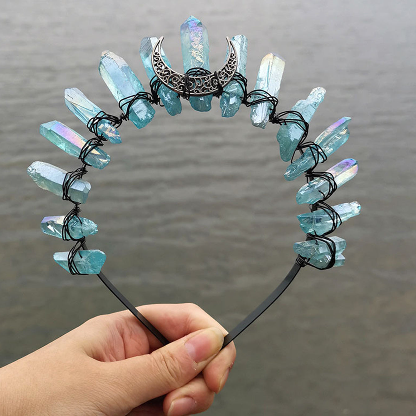 Crystal Crown Hairband Quartz Rhinestone Tiara Mermaid Hair Accessories