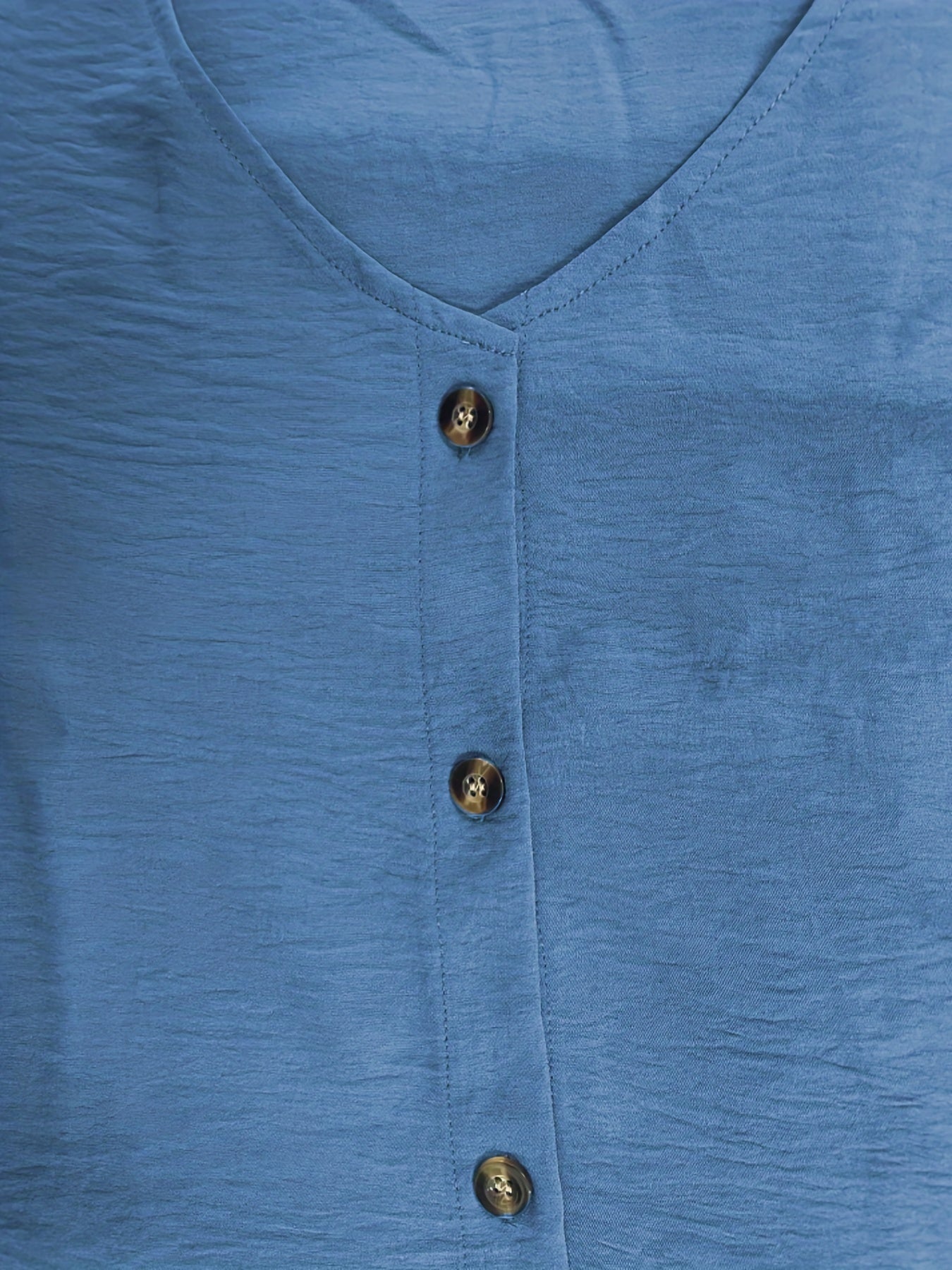  Casual Blouse Women's Solid Button Up Long Sleeve V Neck Shirt