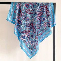 Paisley Print Pattern Silk Feeling Headscarf 89 92cm