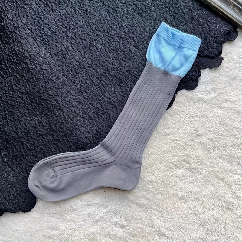 3 Pairs Colorblock Socks Comfy & Breathable Women's Stockings