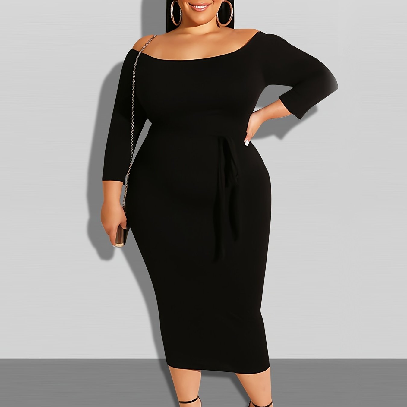  Off Shoulder Bodycon Maxi Dress