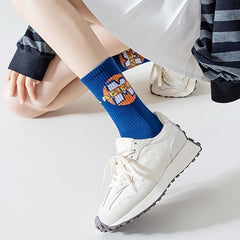 5 Pairs Letter Graffiti Street Socks Women's Stockings & Hosiery