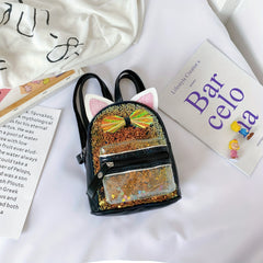 Kids Sequin Backpack Cartoon Design Kindergarten School Bag