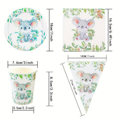 Koala 1st Birthday Party Supplies Jungle Animal Decorations