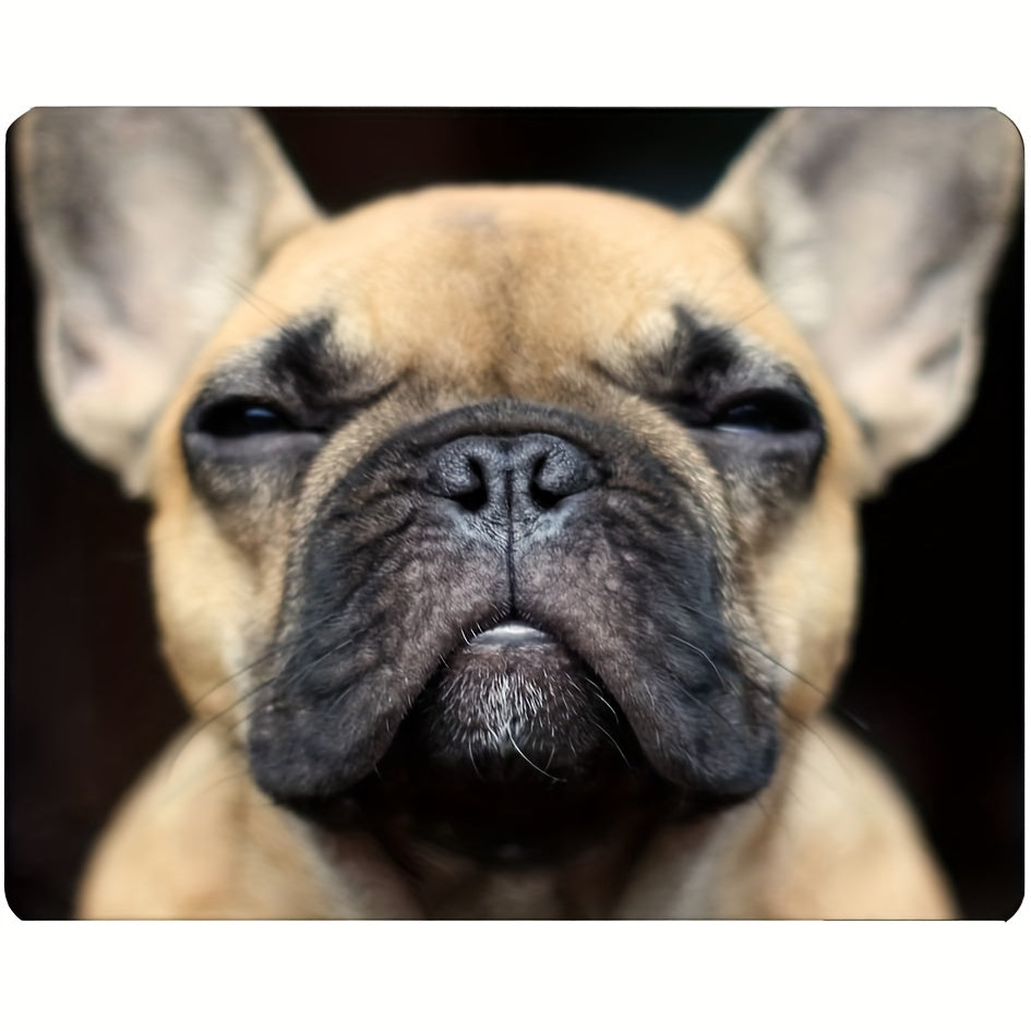French Bulldog Face Mouse Pad - Non Slip Rubber Base