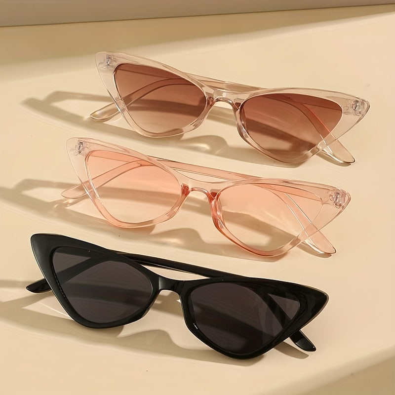 3 Pairs Triangle Cat Eye Sunglasses UV400 Sun Shades for Travel