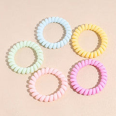 Solid Telephone Wire Scrunchie Elastic Hair Tie Accessory