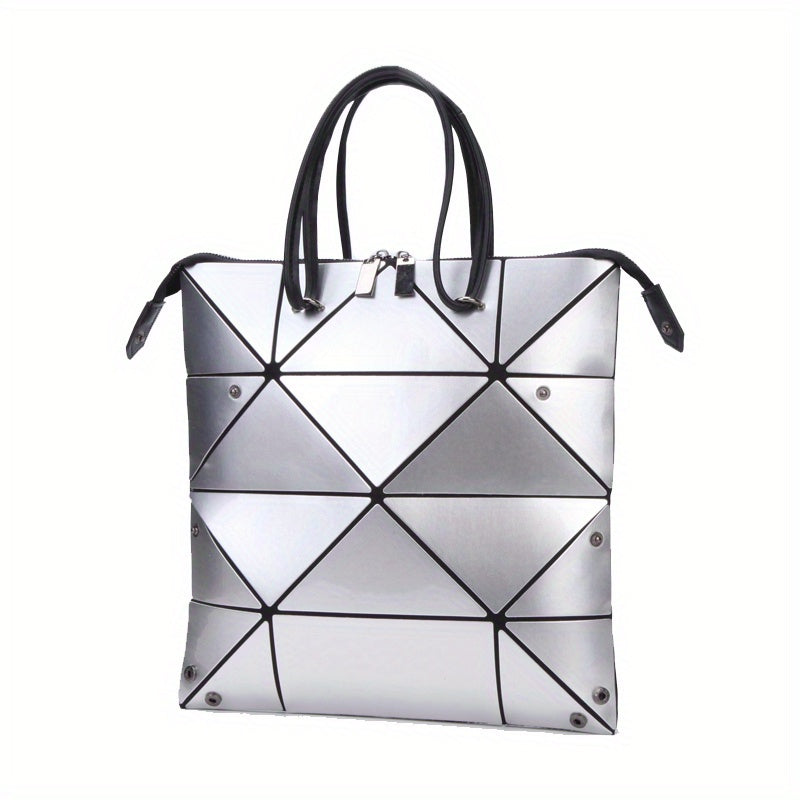 Geometric Pattern Satchel Bag All Match Handbag Portable Bag For Shopping