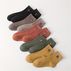 10 Pairs Bear Pattern Socks Mid Tube Stockings Comfy & Breathable