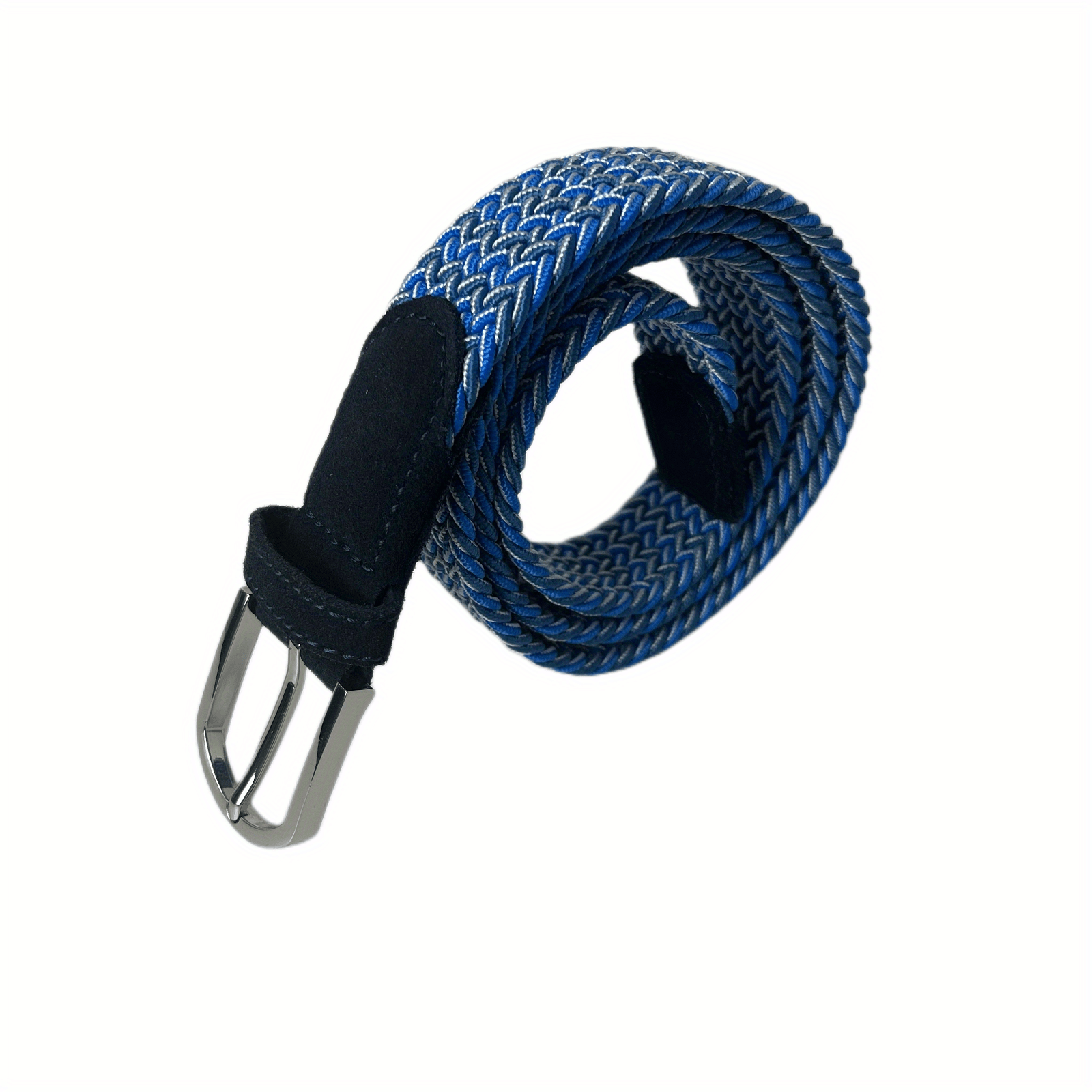 Elastic Braided Belt Pin Buckle Stretch Belt Canvas Waistband