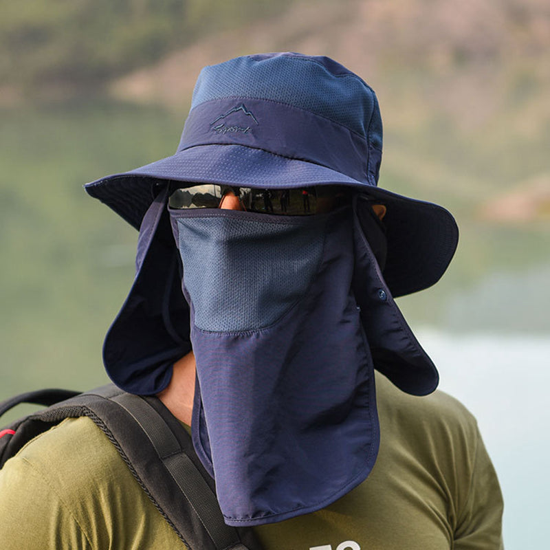 Sun Protection Bucket Hat With Removable Face Mask