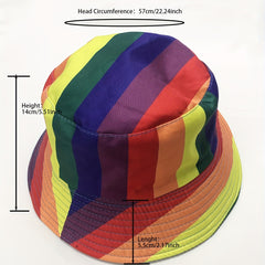 Unisex Rainbow Bucket Hat LGBT Gay Pride Cap