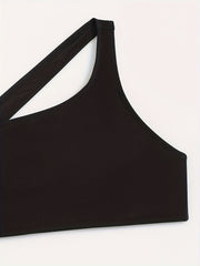 One Shoulder Strap Cami Top Hollow Out Crop Top Women's Lingerie