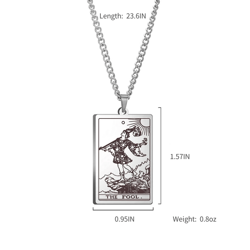 Vintage Tarot 20 Main Cards Steel Necklace Men's Stainless Steel