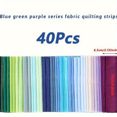40pcs Cotton Fabric Quilting Strips Craft Fabric Bundle Patchwork Cotton