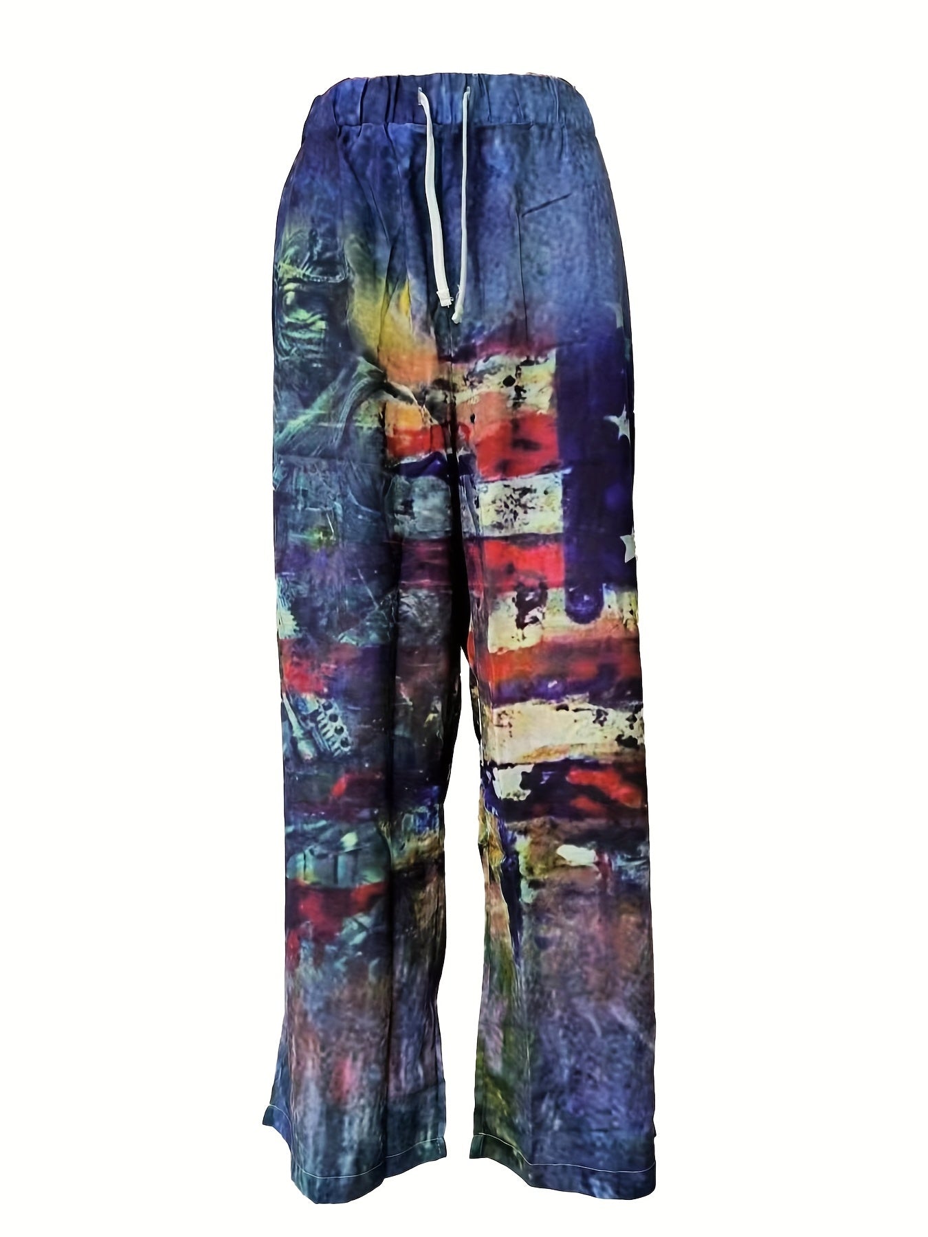Skull Pattern Wide Leg Pants Men s Street Style Casual Allover Print