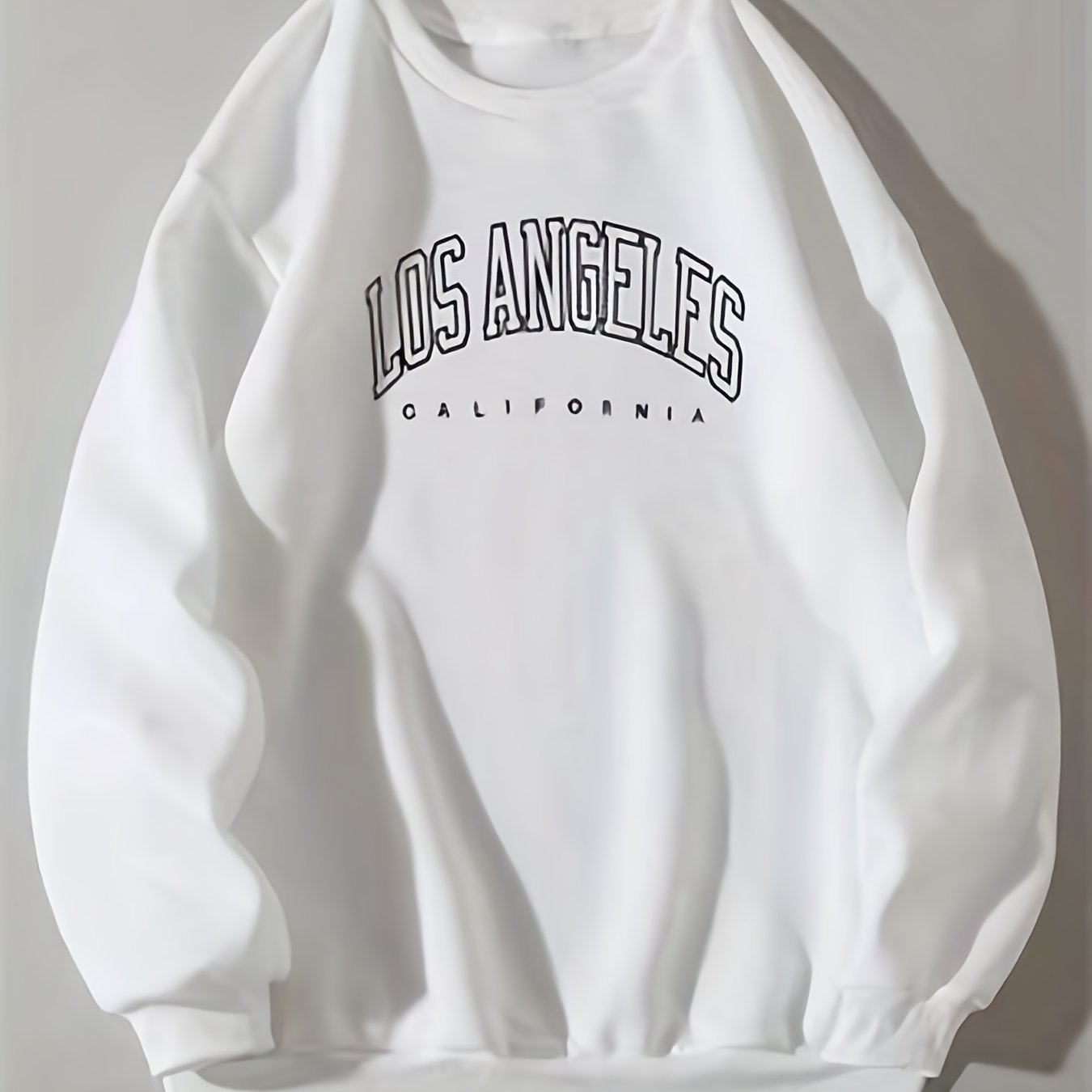 Letter Print Crew Neck Sweatshirt for Women