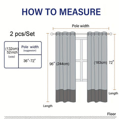 Stylish 2pcs Solid Curtain Voile Draperies