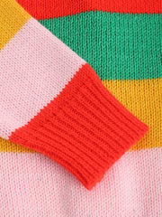 Rainbow Button V neck Knit Cardigan Baby Girls Sweater Coat