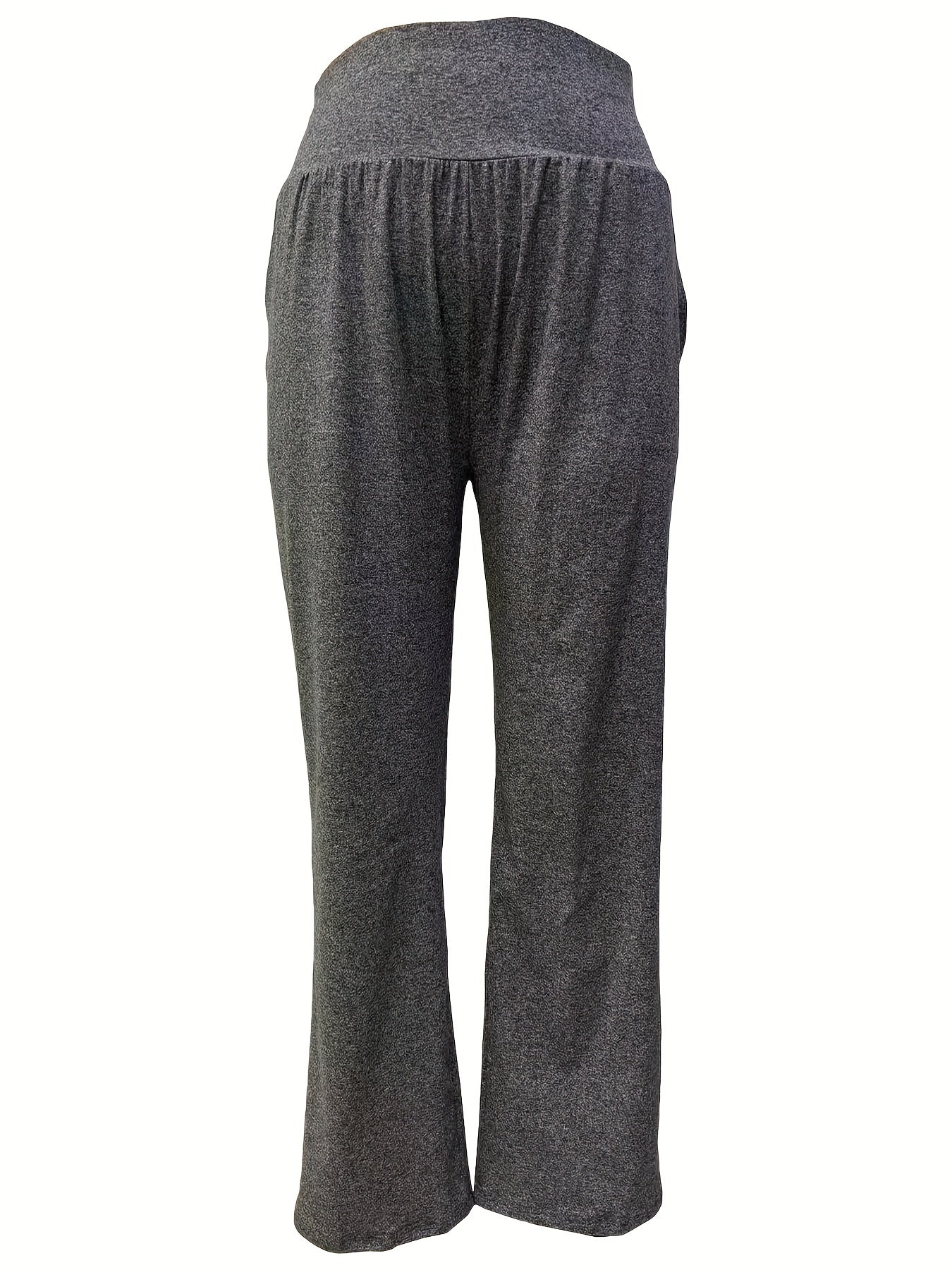 Women's Plus Solid Wide Leg Trousers With Pockets
