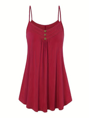  Solid V Neck Cami Top Women's Plus Casual Cami Top