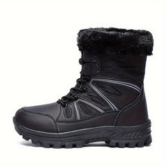 Faux Fur Lined Thermal Thick Sole Winter Boots Weather Resistance Snow Boots