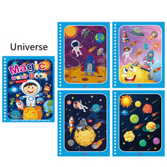 Reusable Watercolor Magic Book for Kids - Learn Painting Animals and Cartoons