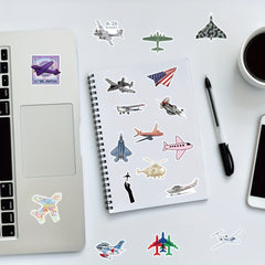 50pcs Aircraft Waterproof Decals For Bottles Laptop Luggage
