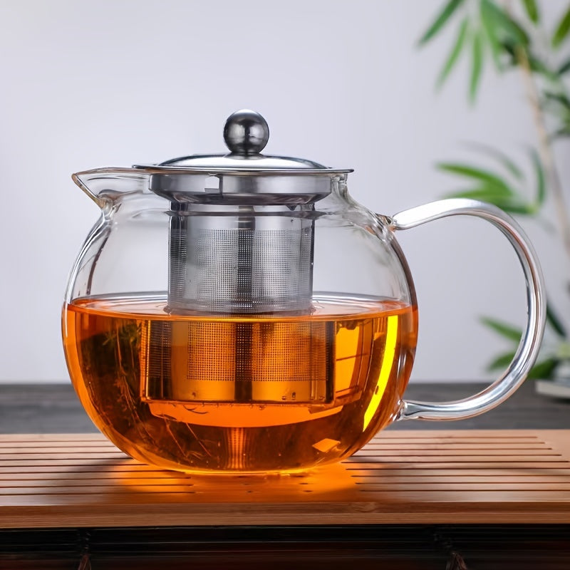 Heat Resistant Glass Teapot with Stainless Steel Filter for Kung Fu Tea