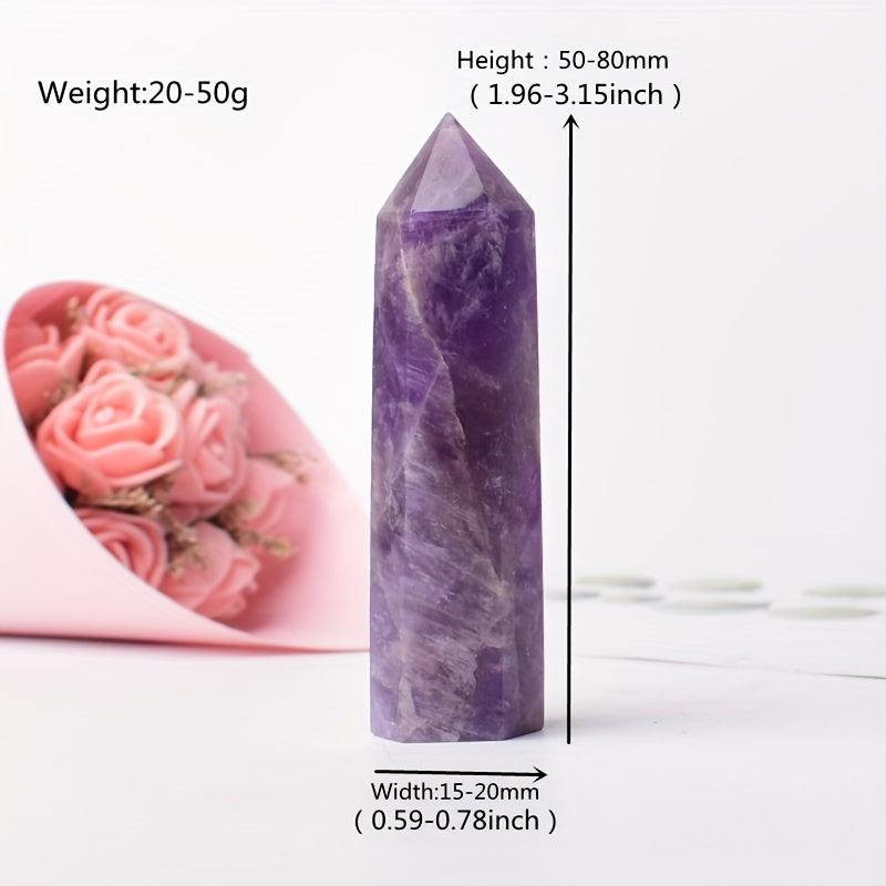 Healing Crystal Wand Amethyst Rose Quartz for Energy and Stress Relief