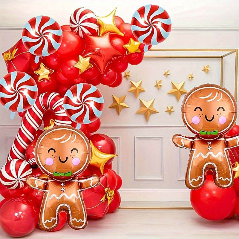 Christmas Gingerbread Man Balloon Winter Theme Party Decoration