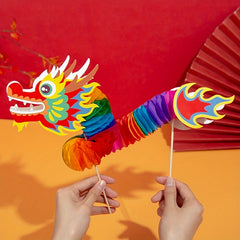 8pcs DIY Paper Dragon Dance Materials Set