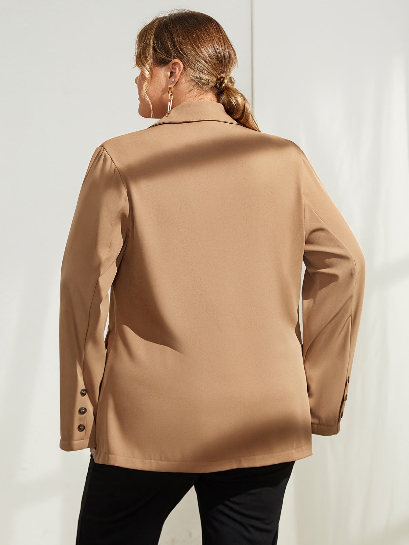  Solid Long Sleeve Workwear Blazer