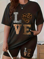  Cross & Slogan Print 2 Piece Set