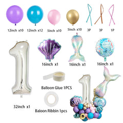 81 28 Cm Mermaid Balloon Set Shell Birthday Party Decoration Balloons