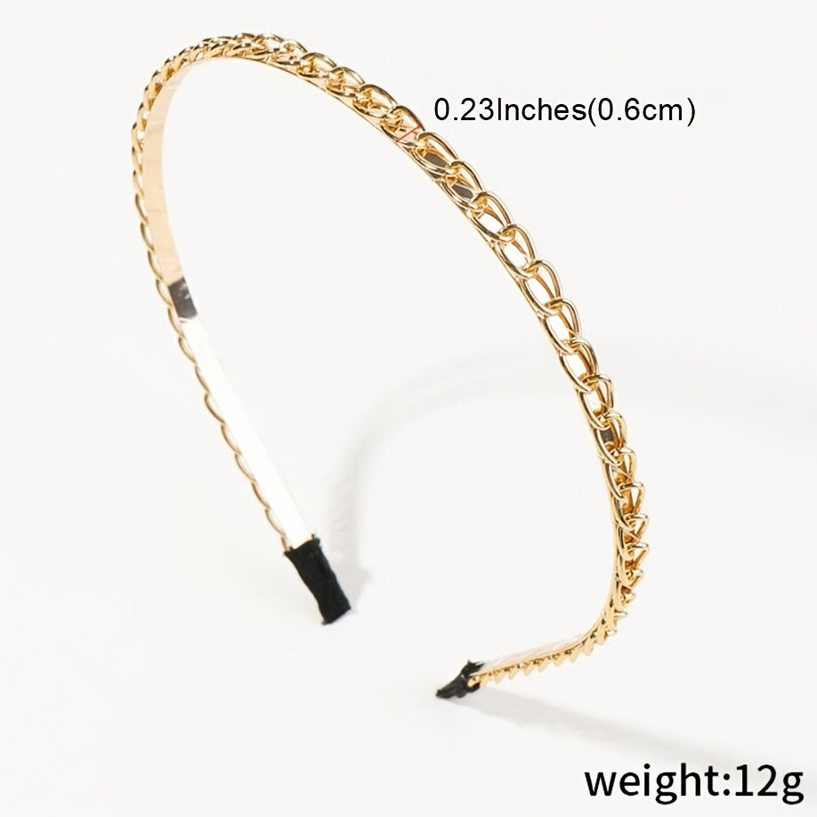 Golden Thin Hairbands Head Bands for Women