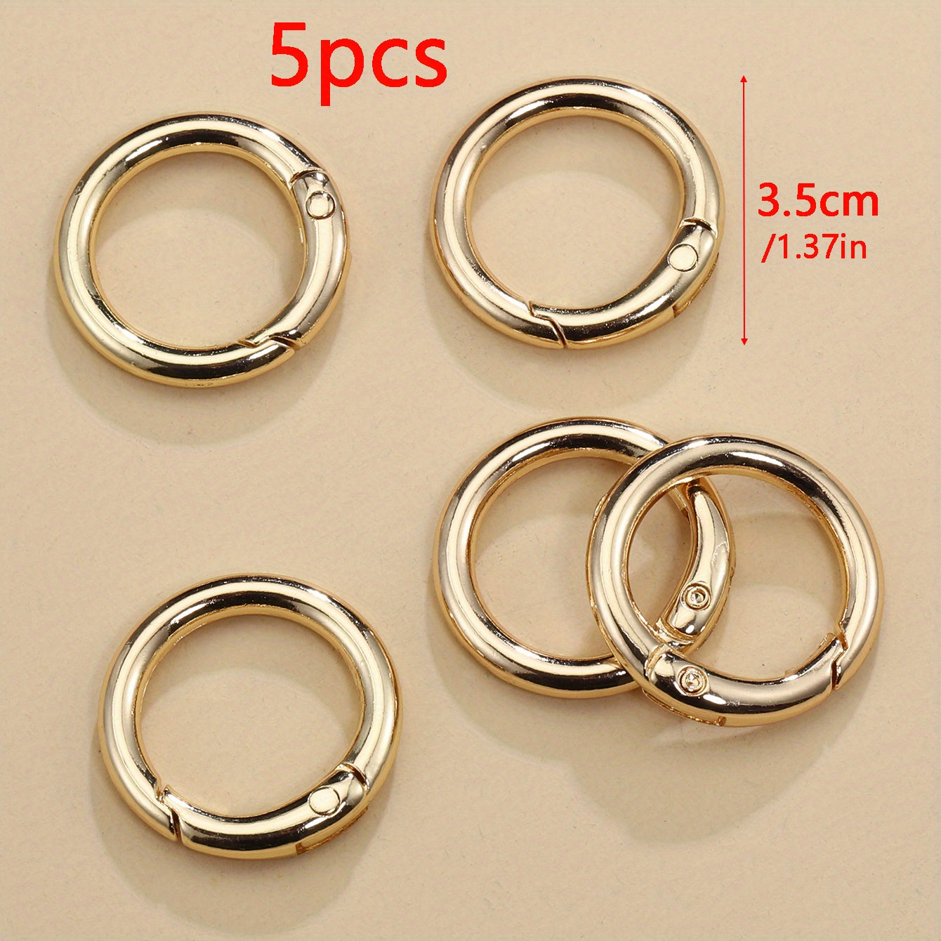 5pcs Metal O Ring Spring Clasps for DIY Jewelry Carabiner Keychain Bag Clips