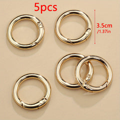 5pcs Metal O Ring Spring Clasps for DIY Jewelry Carabiner Keychain Bag Clips