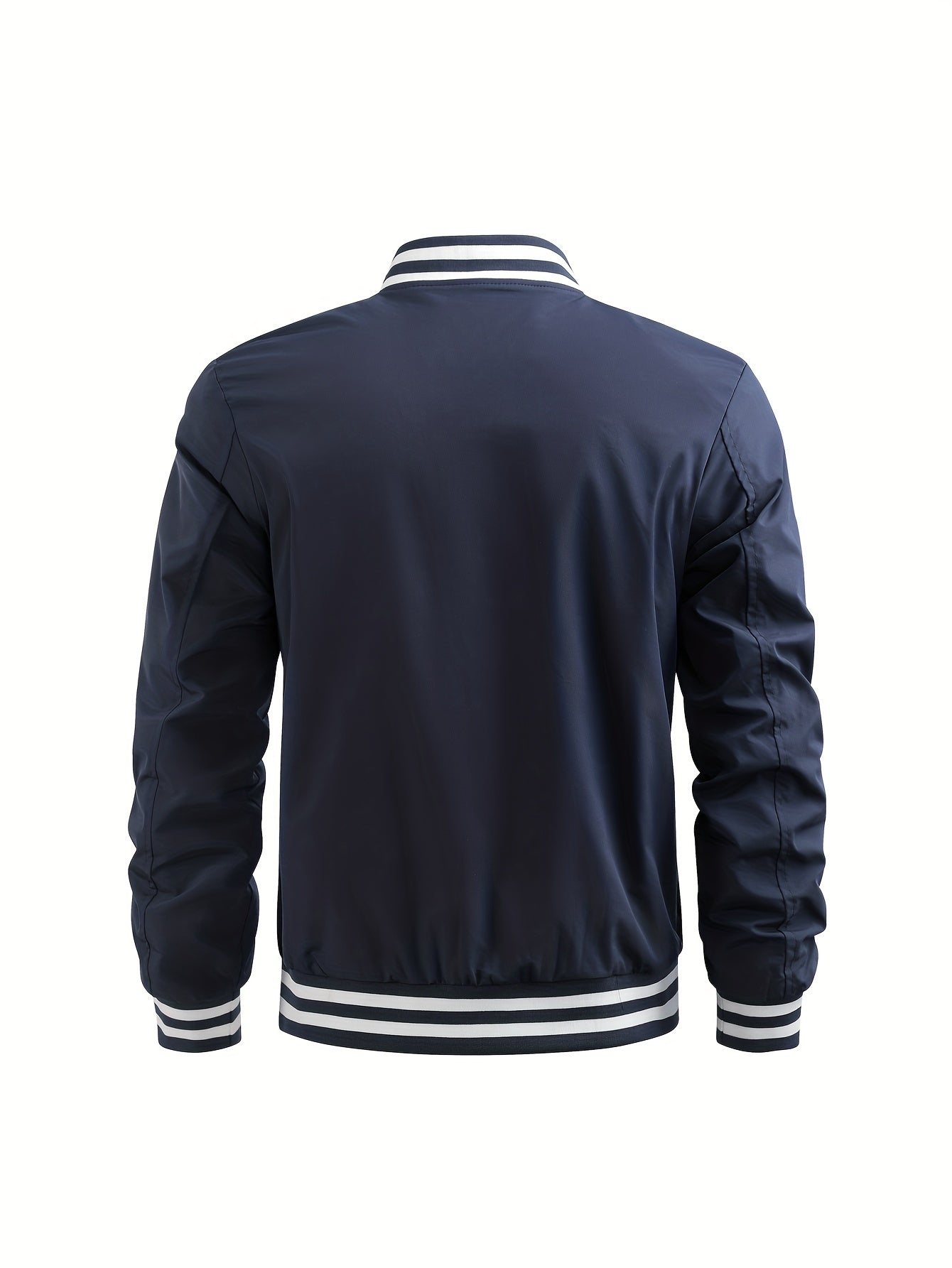 Men's Print Windbreaker Jacket Casual Baseball Collar Coat