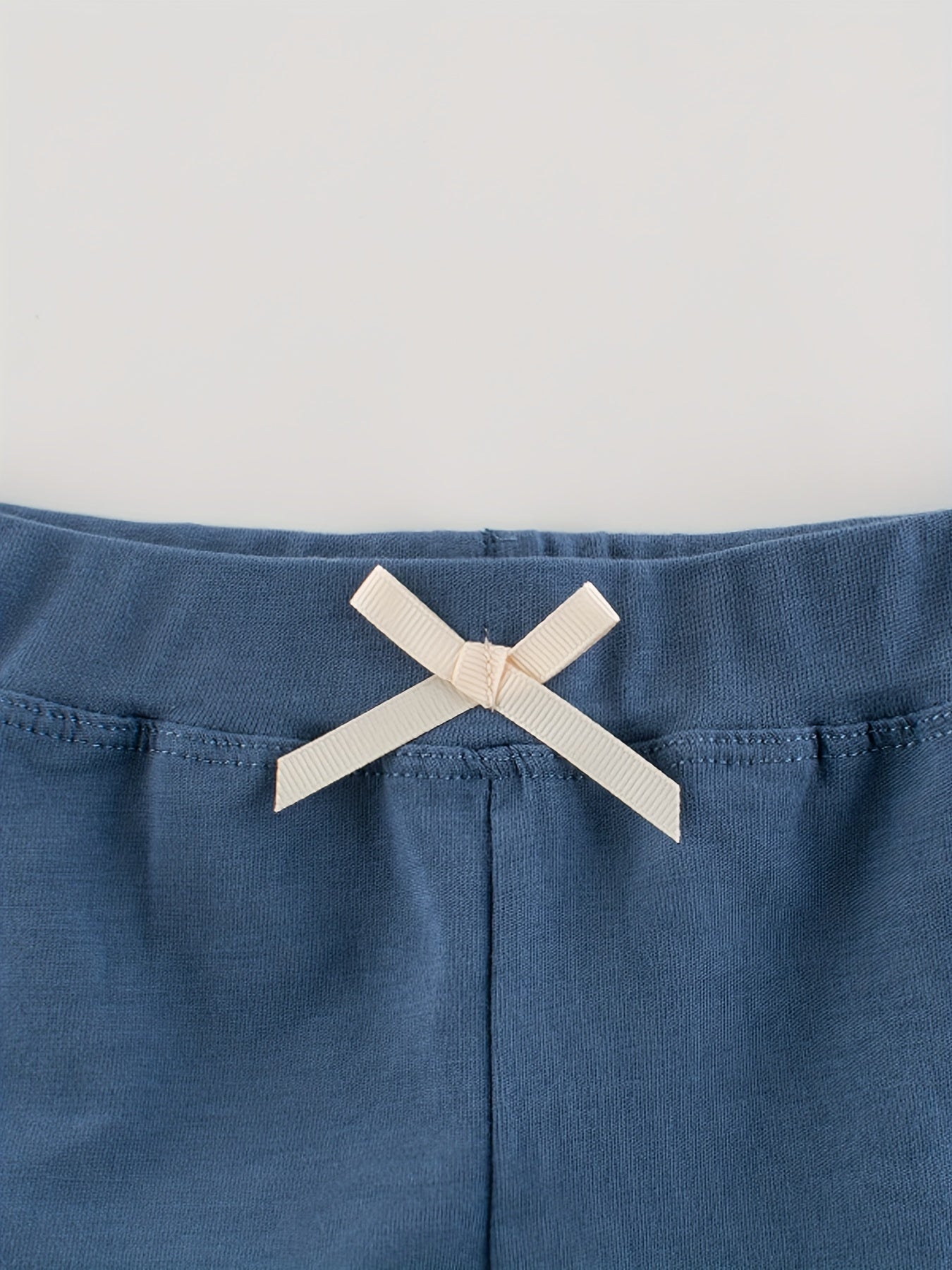 Toddler Girls Lace Trim Bow Front Elastic Waist Cotton Casual Shorts