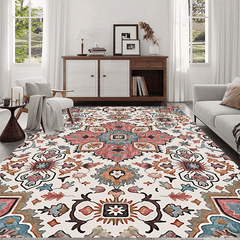 Soft Vintage Boho Area Rug Persian Pattern Anti Fatigue Shaggy Carpet