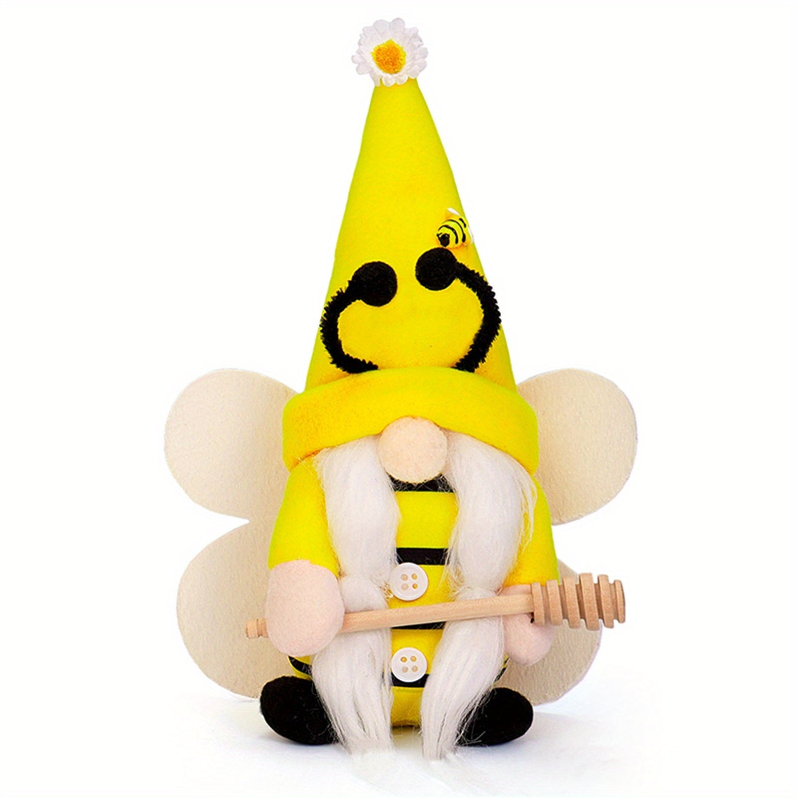 Sunflower Bee Gnome Plush Stuffed Animal for Spring Decor