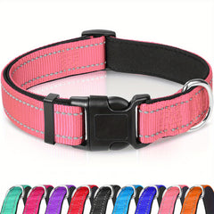 JOYTALE Reflective Dog Collar Neoprene Padded Nylon Pet Collar for Safety
