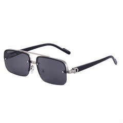 Men's Half Frame Metal Sunglasses UV Protection